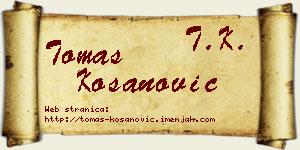 Tomas Kosanović vizit kartica